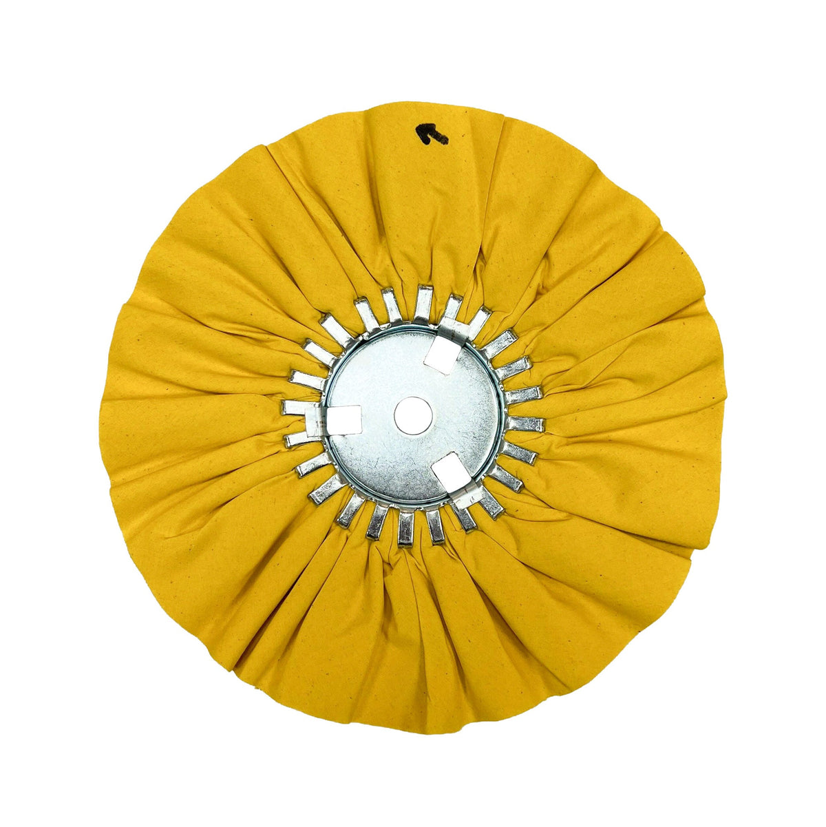 Large Buffing Wheels – Yellow Display, High-Performance Buffing Wheels for Metal Polishing and Finishing, Designed for Medium-Cut Polishing to Enhance Shine on Metal Surfaces, Ideal for Professional Metalworking Applications.