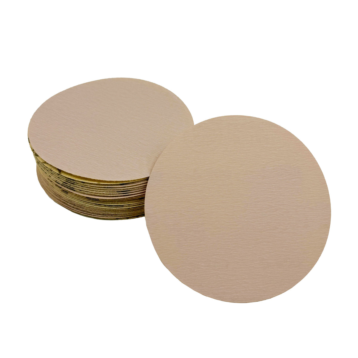 5&quot; and 6&quot; White/Gold Hook &amp; Loop Aluminum Oxide Sanding Discs | Pack of 50