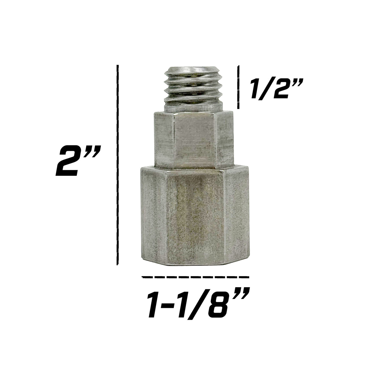 Renegade Products USA 2-Inch Hex Flange Adapter for Mini Airway Buffing Wheels – Product Dimensions, Precision-Engineered Hex Flange Adapter with 2-Inch Diameter for Secure Buffing Wheel Attachment, Ideal for Metal Polishing and Detailing, High-Quality Construction for Durability.