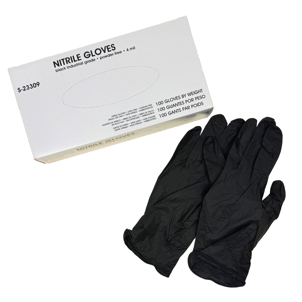 4 Mil Nitrile Gloves (Box of 100 Gloves)