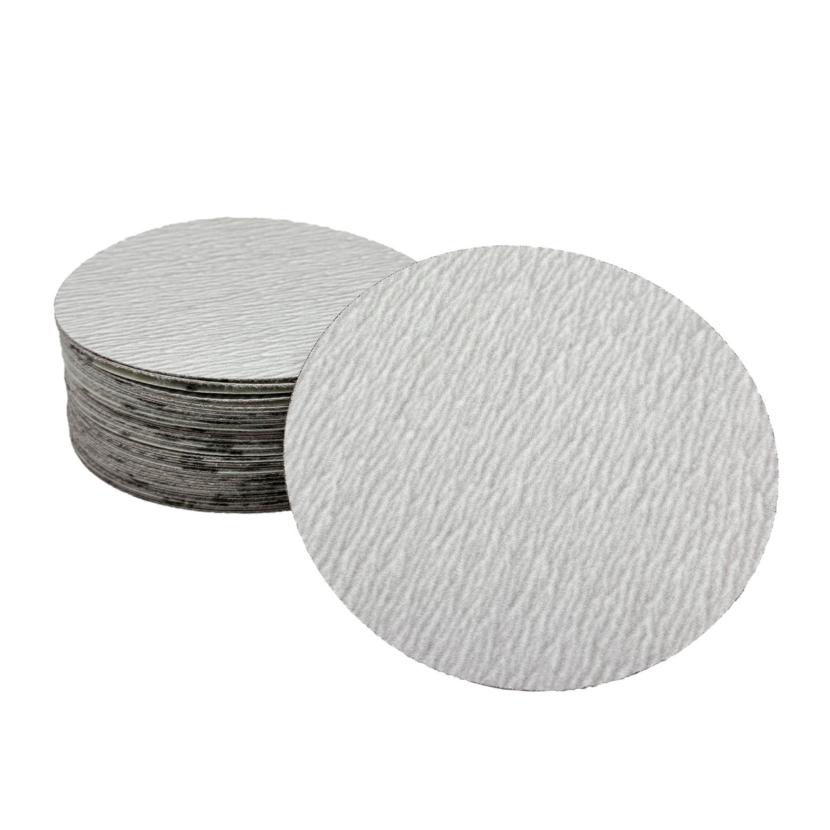 5&quot; and 6&quot; White/Gold Hook &amp; Loop Aluminum Oxide Sanding Discs | Pack of 50